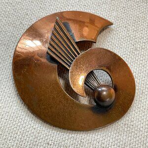 1950s Atomic Copper Brooch – MCM Retro Futurism